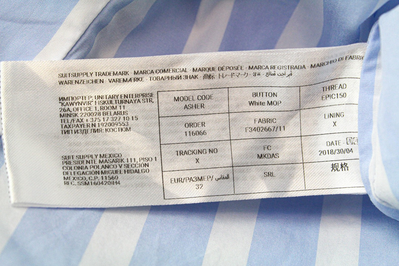 SUISTUDIO Asher Women's Top UK6R Blue Striped Cotton Bowtie Melange Blouse