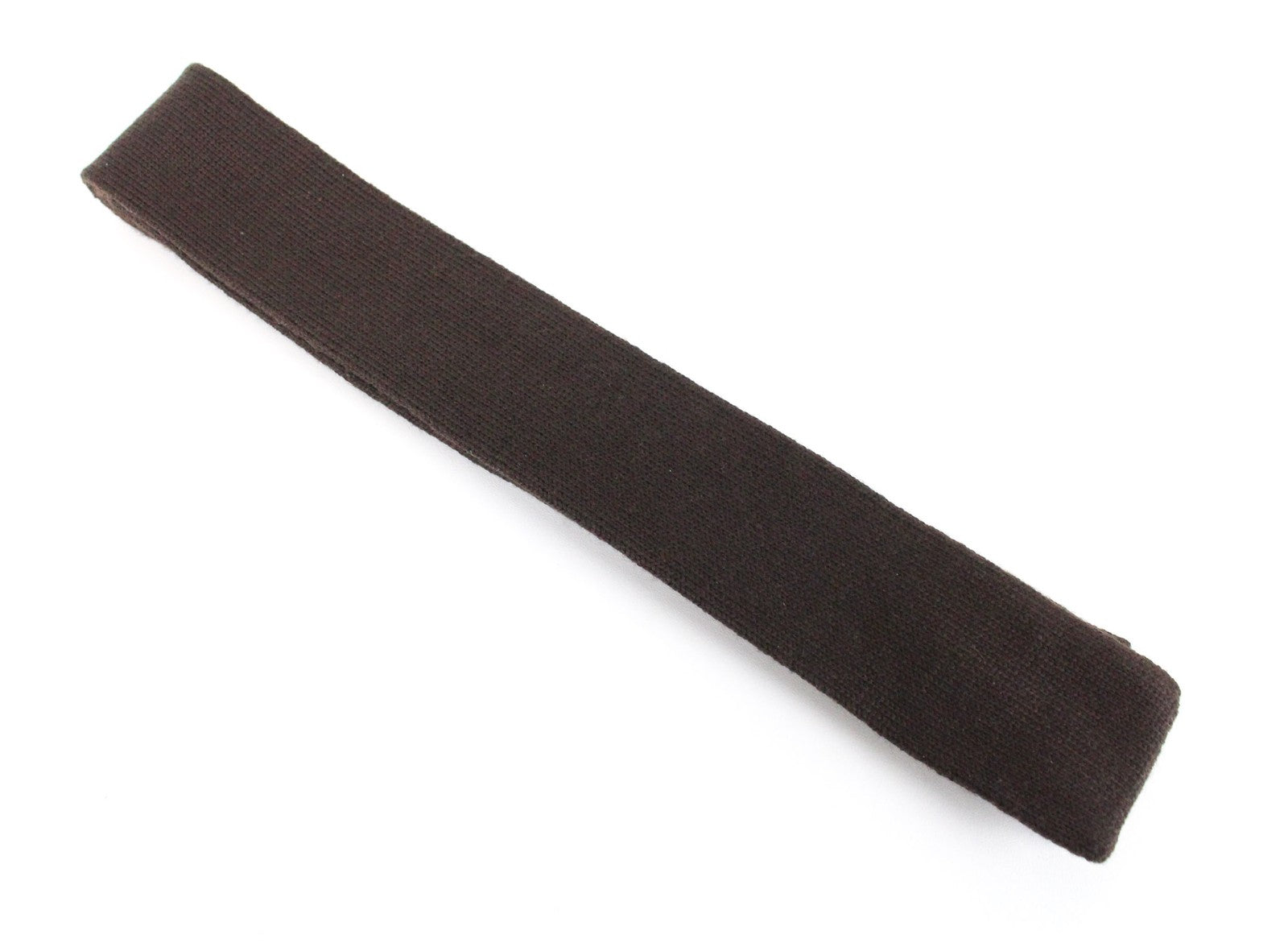 SUITSUPPLY Men's Brown Tie ~145 x 6 Merino Wool Knit Formal Square End