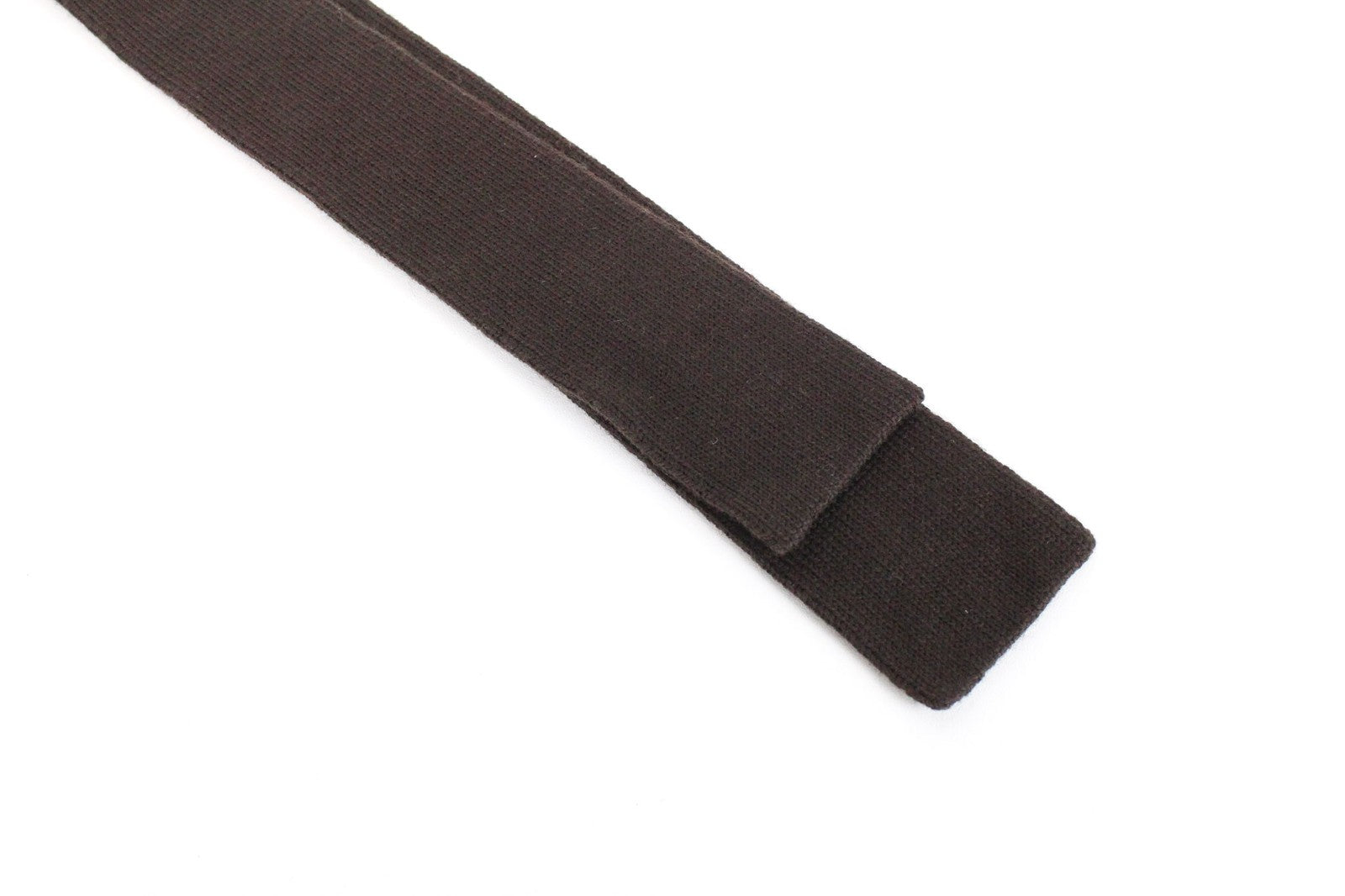 SUITSUPPLY Men's Brown Tie ~145 x 6 Merino Wool Knit Formal Square End