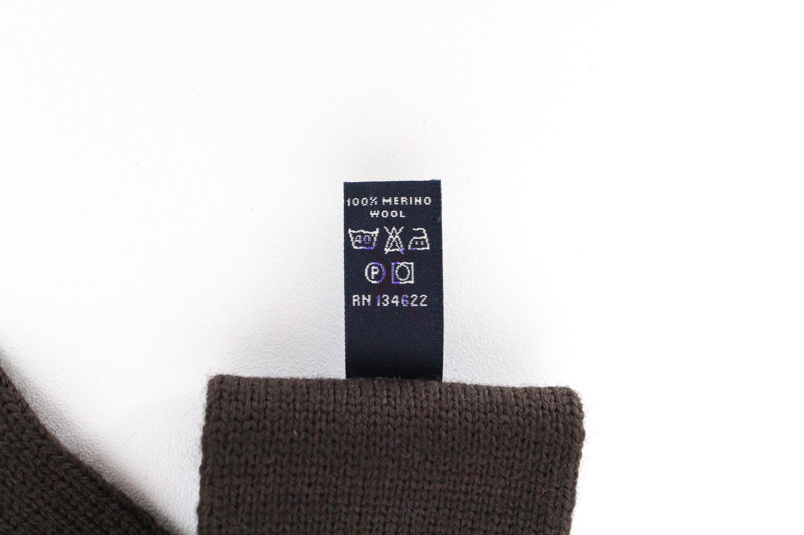 SUITSUPPLY Men's Brown Tie ~145 x 6 Merino Wool Knit Formal Square End