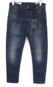 DIESEL D-Vider 084AU Men's W29/L30 Blue Carrot Fit Stretch Cotton Jeans