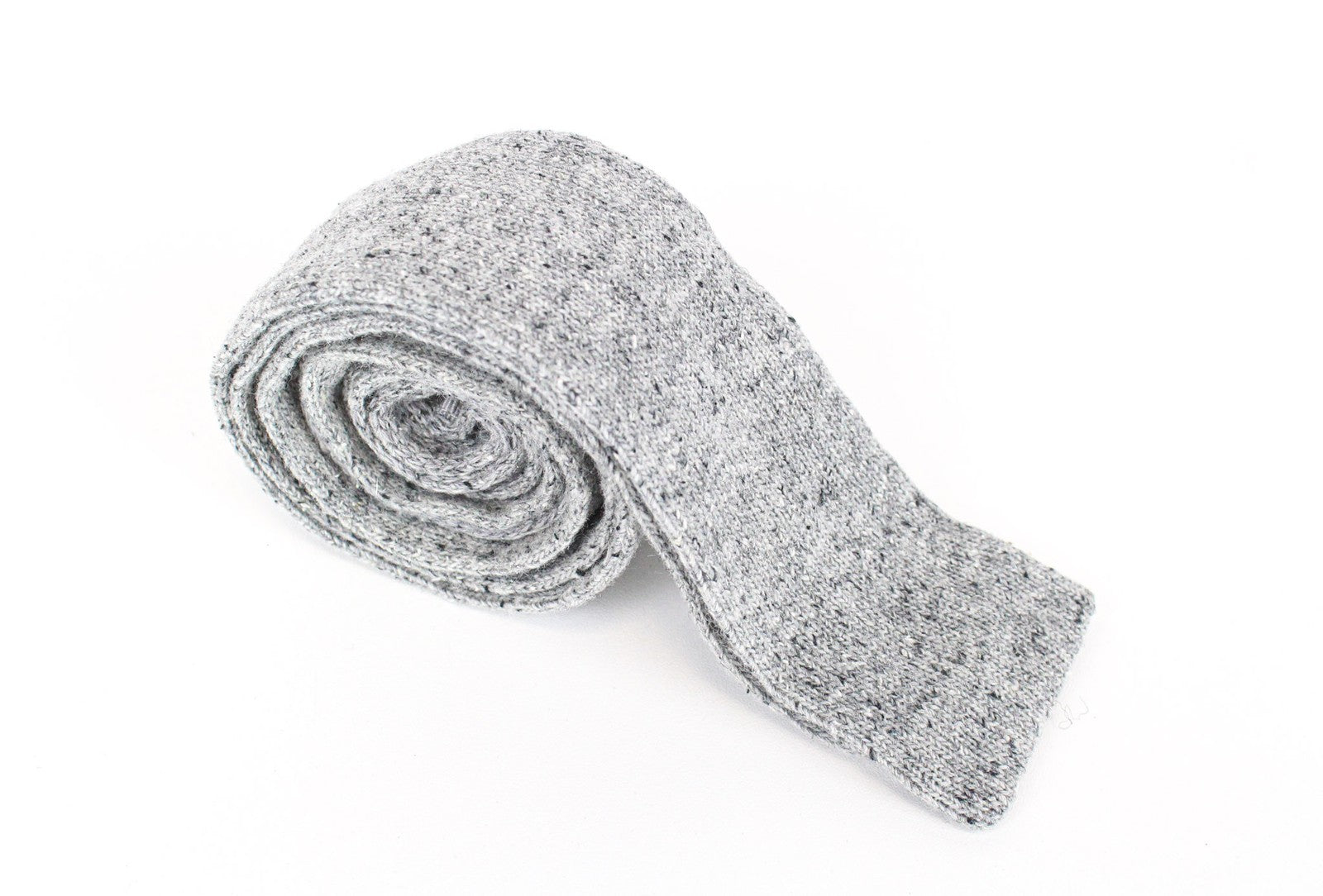 SUITSUPPLY Men's 148 x 6 Tie Grey Wool Silk Blend Knit Squared End Style