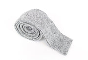 SUITSUPPLY Men's 148 x 6 Tie Grey Wool Silk Blend Knit Squared End Style