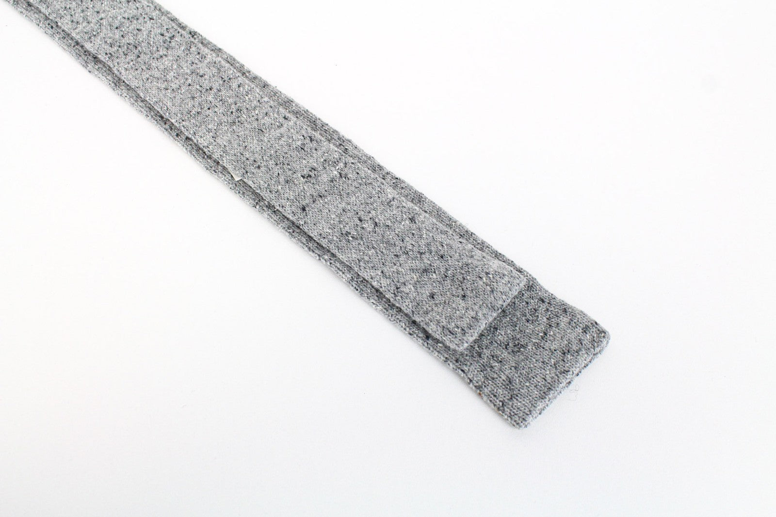 SUITSUPPLY Men's 148 x 6 Tie Grey Wool Silk Blend Knit Squared End Style