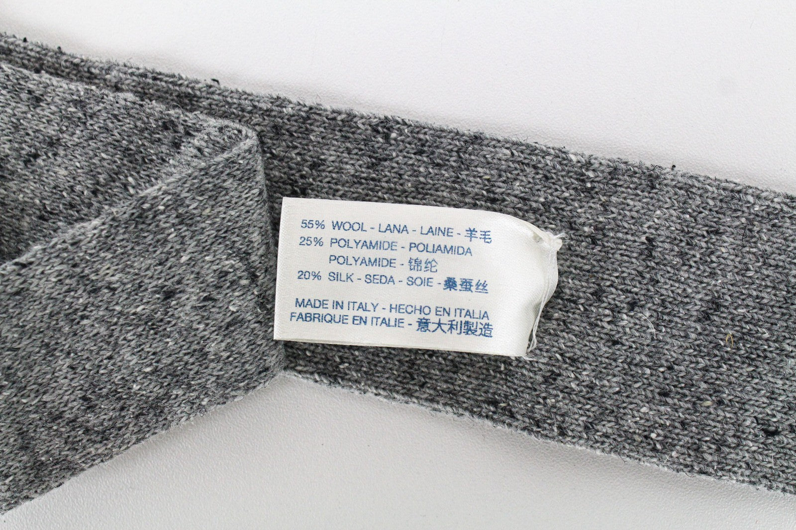 SUITSUPPLY Men's 148 x 6 Tie Grey Wool Silk Blend Knit Squared End Style