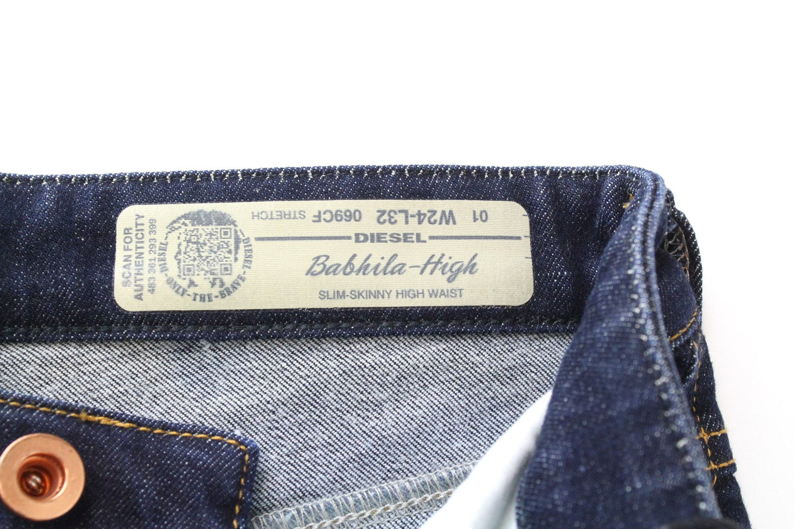 DIESEL Babhila-High 069CF Women's W24/L32 Blue Slim Fitted Stretch Skinny