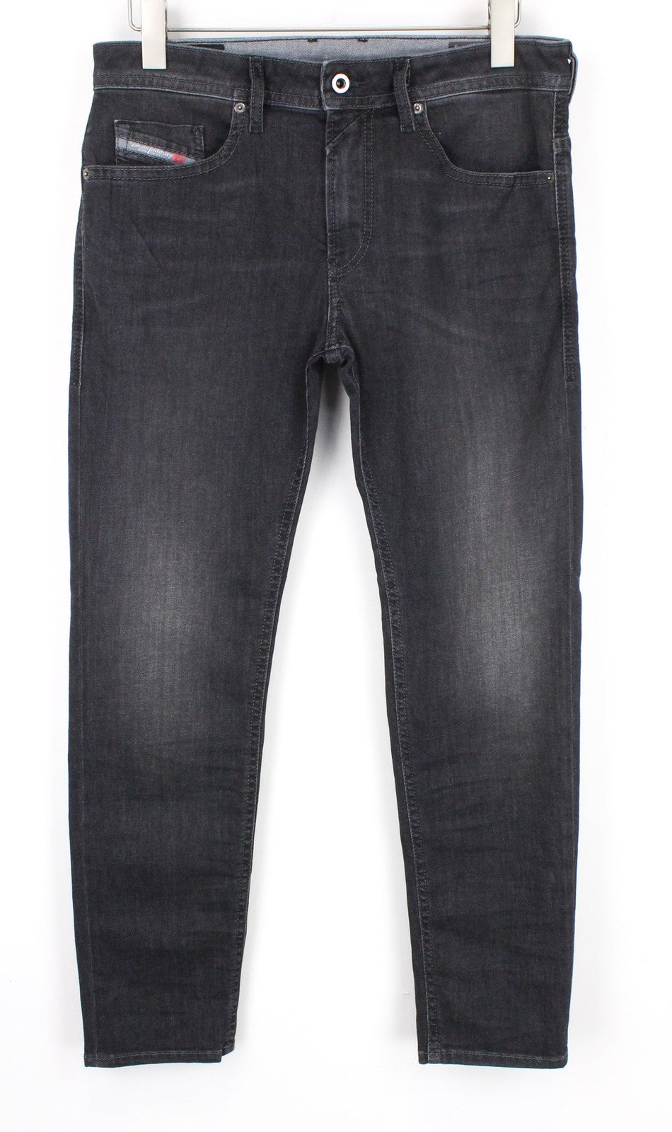 DIESEL Thommer 0687J Men's Denim Pants W32/L30 Grey Elastic Slim Zip Fly Fit