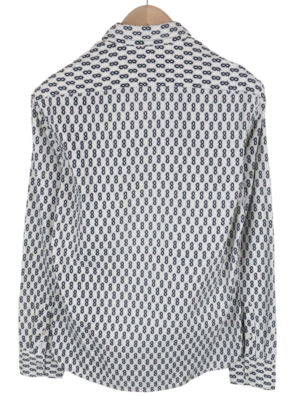 SCOTCH & SODA Men's Shirt M Blue Heathered Print Cotton Button-Down Graphic