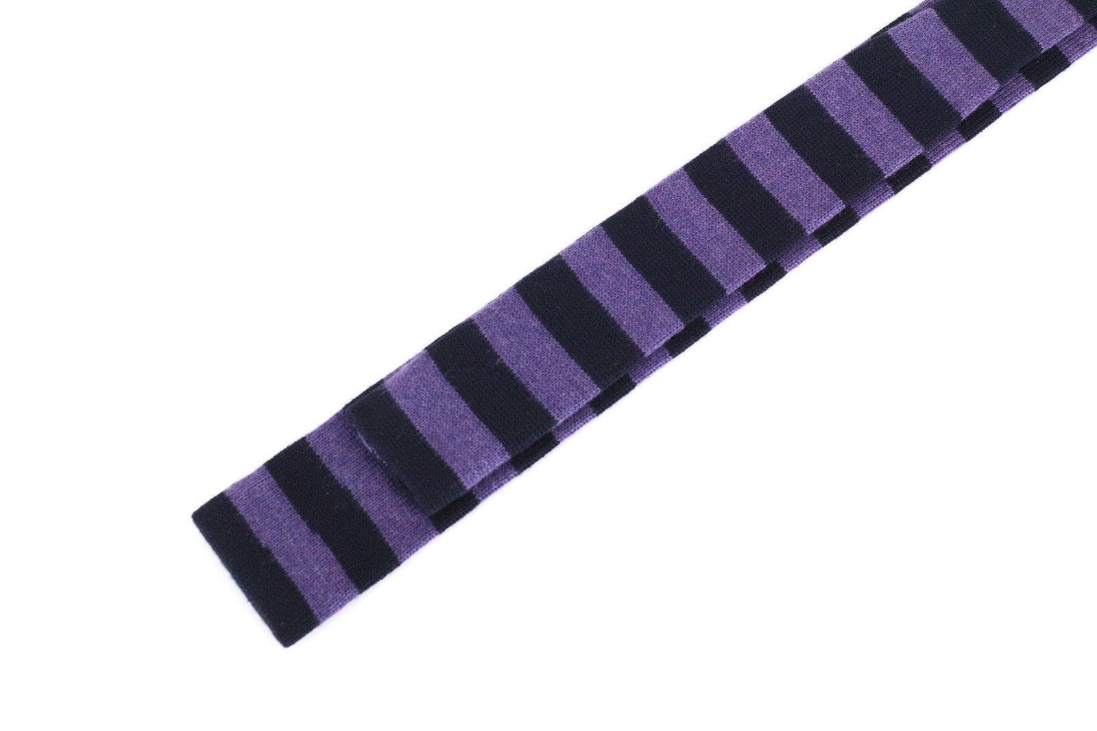 SUITSUPPLY Men's Tie ~142x6 cm Purple Striped Wool Knit Heathered Dress Style