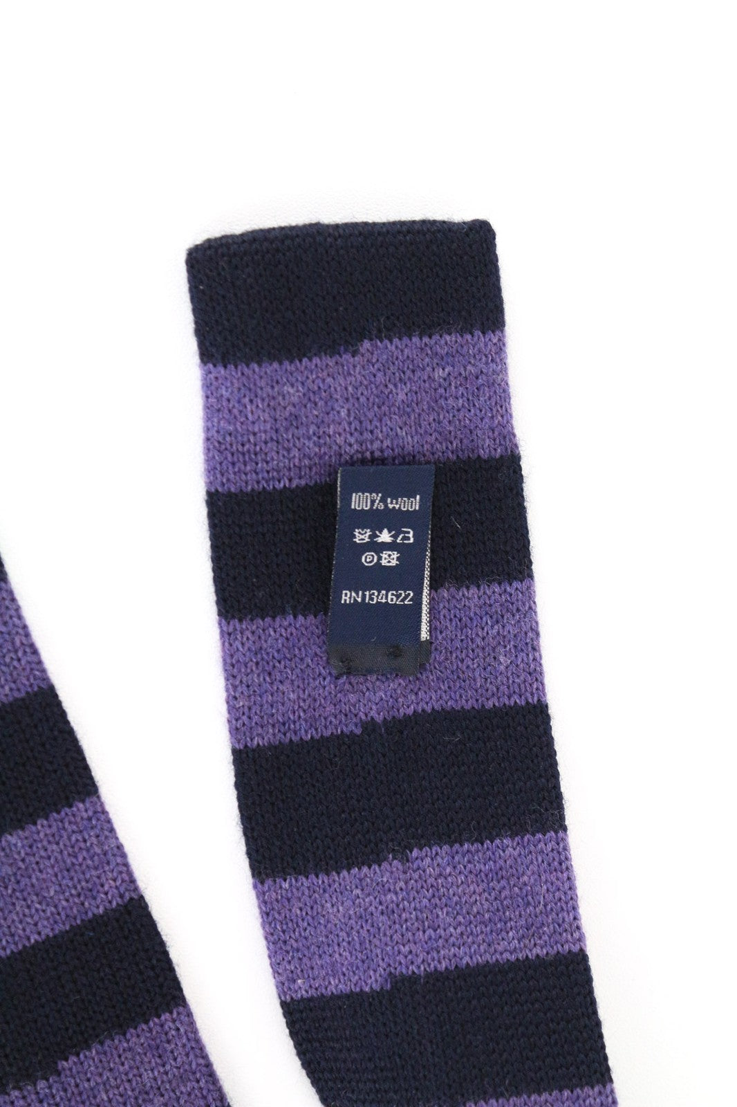 SUITSUPPLY Men's Tie ~142x6 cm Purple Striped Wool Knit Heathered Dress Style