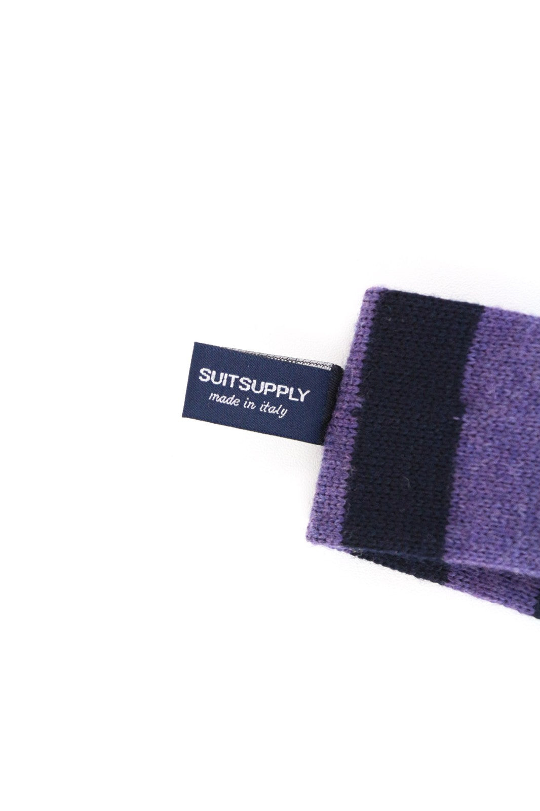 SUITSUPPLY Men's Tie ~142x6 cm Purple Striped Wool Knit Heathered Dress Style