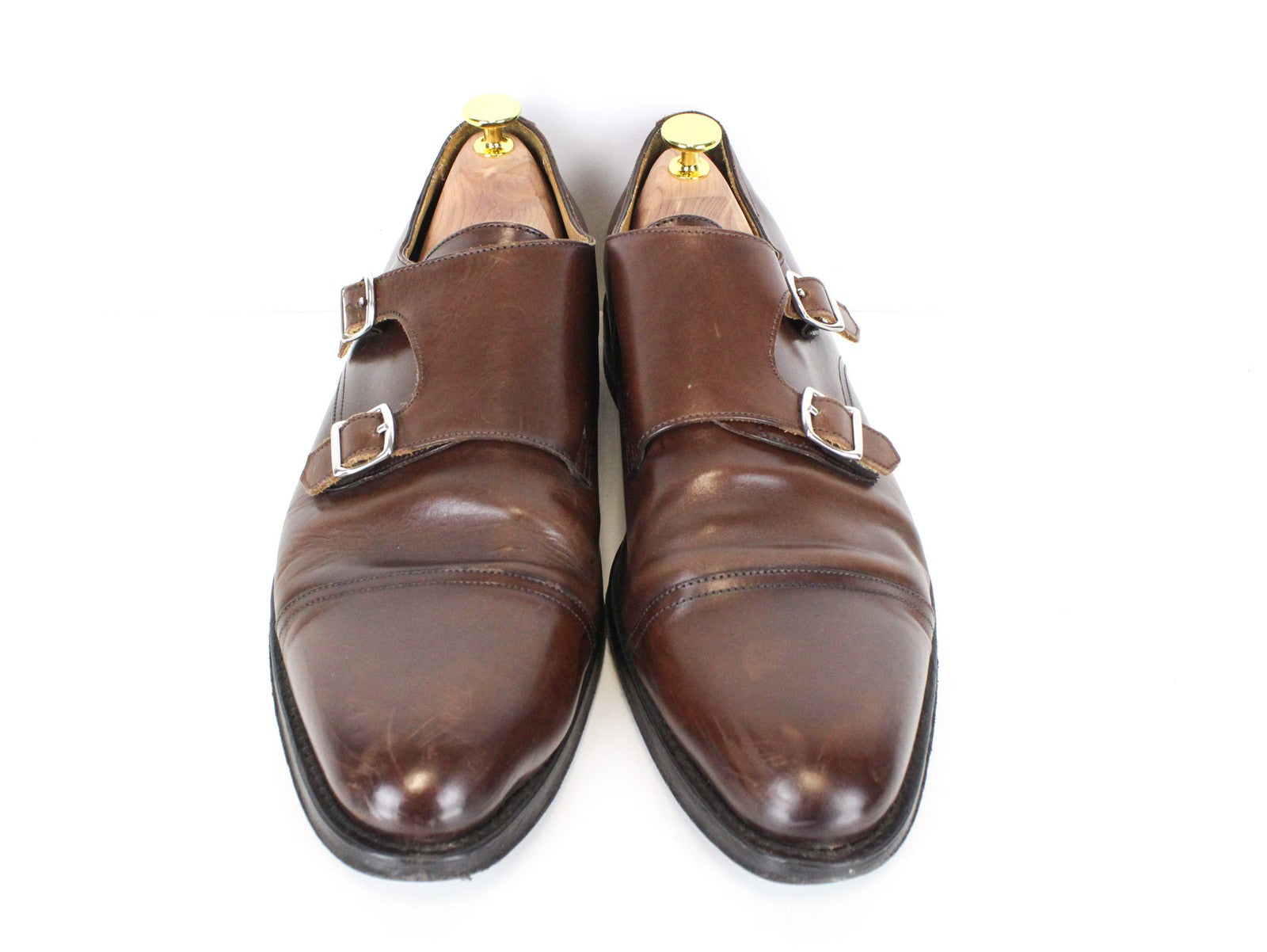SUITSUPPLY Men's Dress Footwear EU42.5/UK8.5 Brown Calf Leather Double Strap