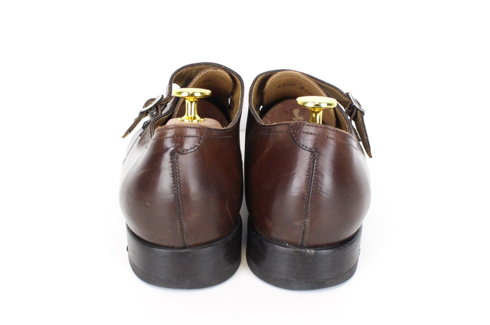 SUITSUPPLY Men's Dress Footwear EU42.5/UK8.5 Brown Calf Leather Double Strap