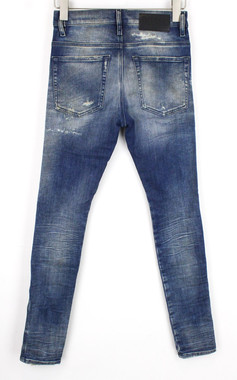 DIESEL D-Reeft-T 0870Q Men's Denim Pants W26 Blue Jogg Ultra Slim Fit Distressed