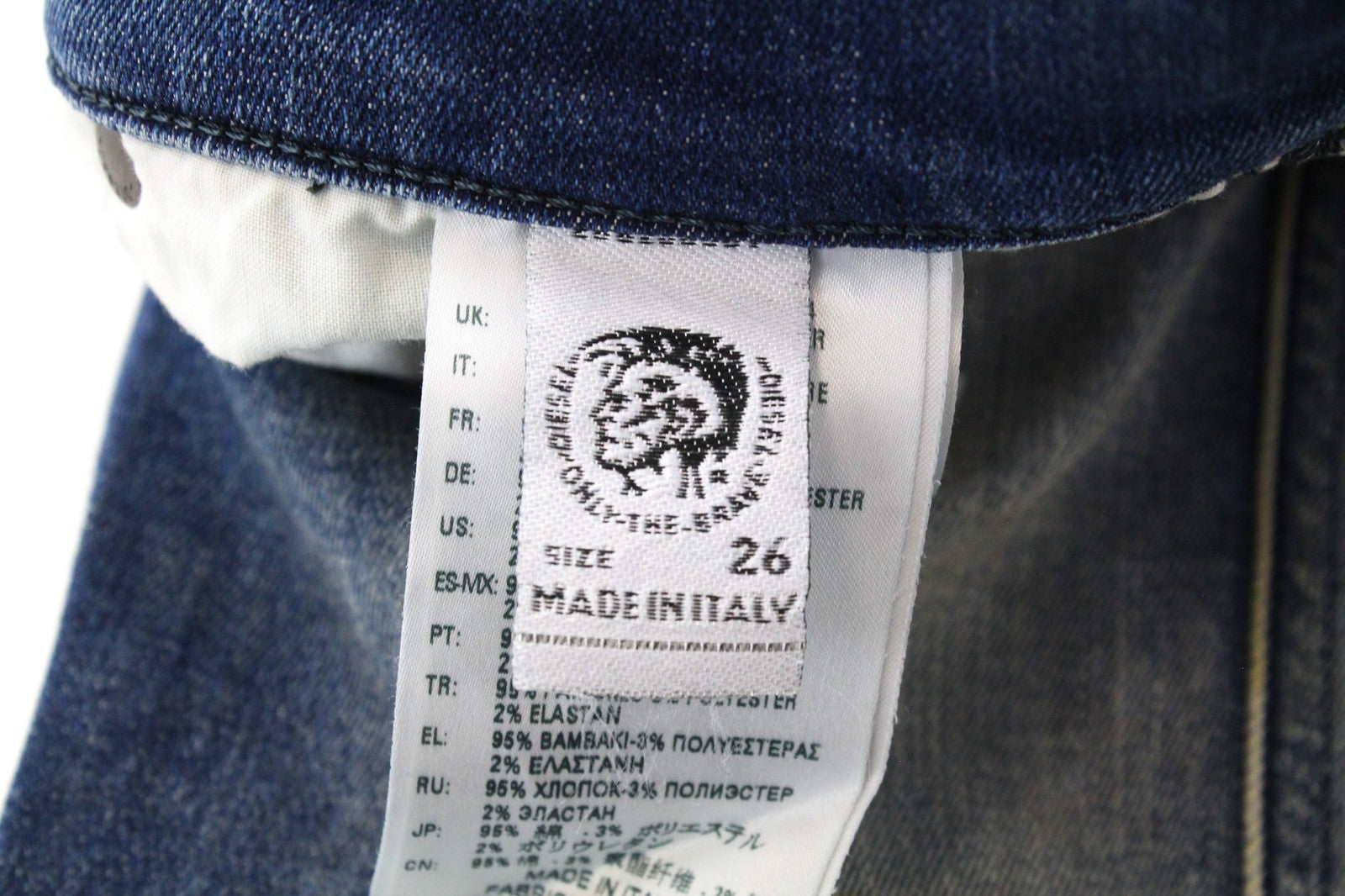 DIESEL D-Reeft-T 0870Q Men's Denim Pants W26 Blue Jogg Ultra Slim Fit Distressed