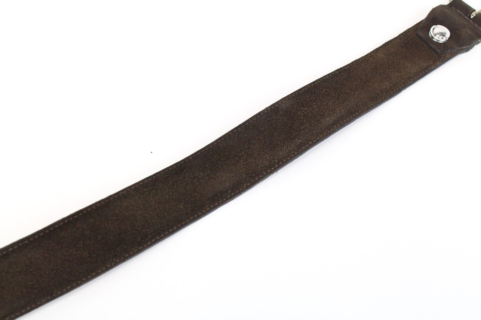 SUITSUPPLY Men's Belt 95cm/38in Brown Dress Thin Suede Framed Buckle Leather