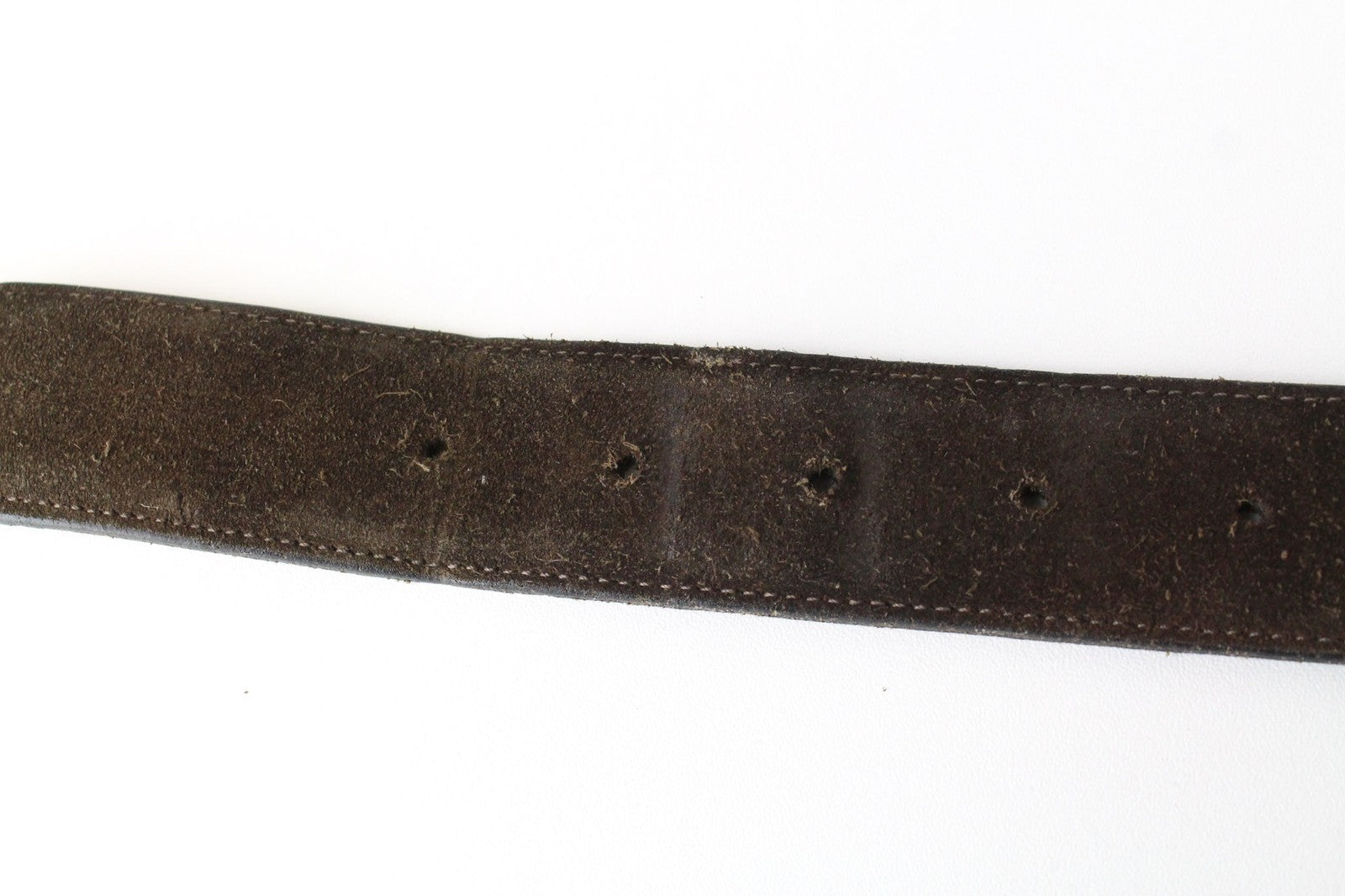 SUITSUPPLY Men's Belt 95cm/38in Brown Dress Thin Suede Framed Buckle Leather