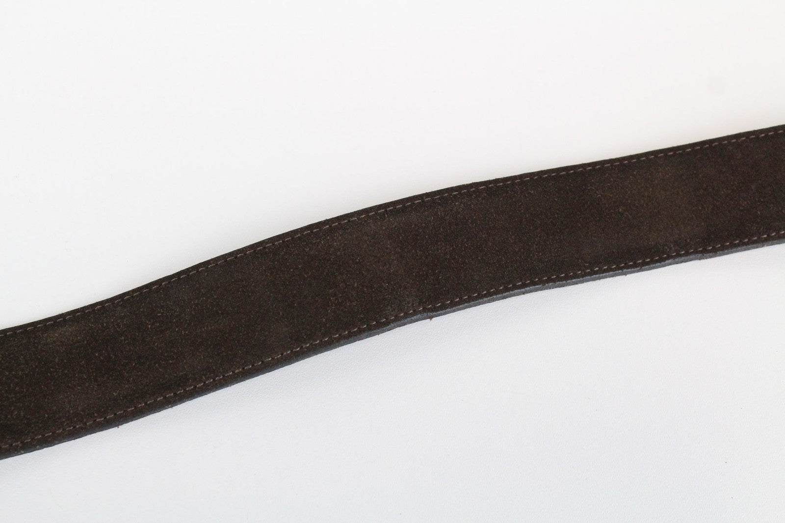 SUITSUPPLY Men's Belt 95cm/38in Brown Dress Thin Suede Framed Buckle Leather