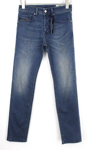 DIESEL Buster 084UT Men's Denim Pants W26/L32 Blue Slim Elastic Tapered Fit