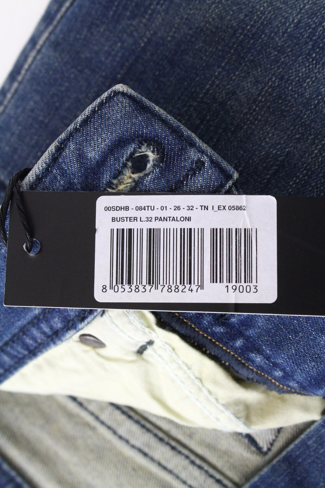 DIESEL Buster 084UT Men's Denim Pants W26/L32 Blue Slim Elastic Tapered Fit