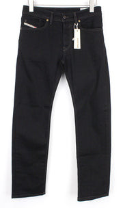 DIESEL Waykee 0886Z vyriškos džinsinės kelnės W29/L32 juodos tiesios elastinės sagų užsegimo kelnės