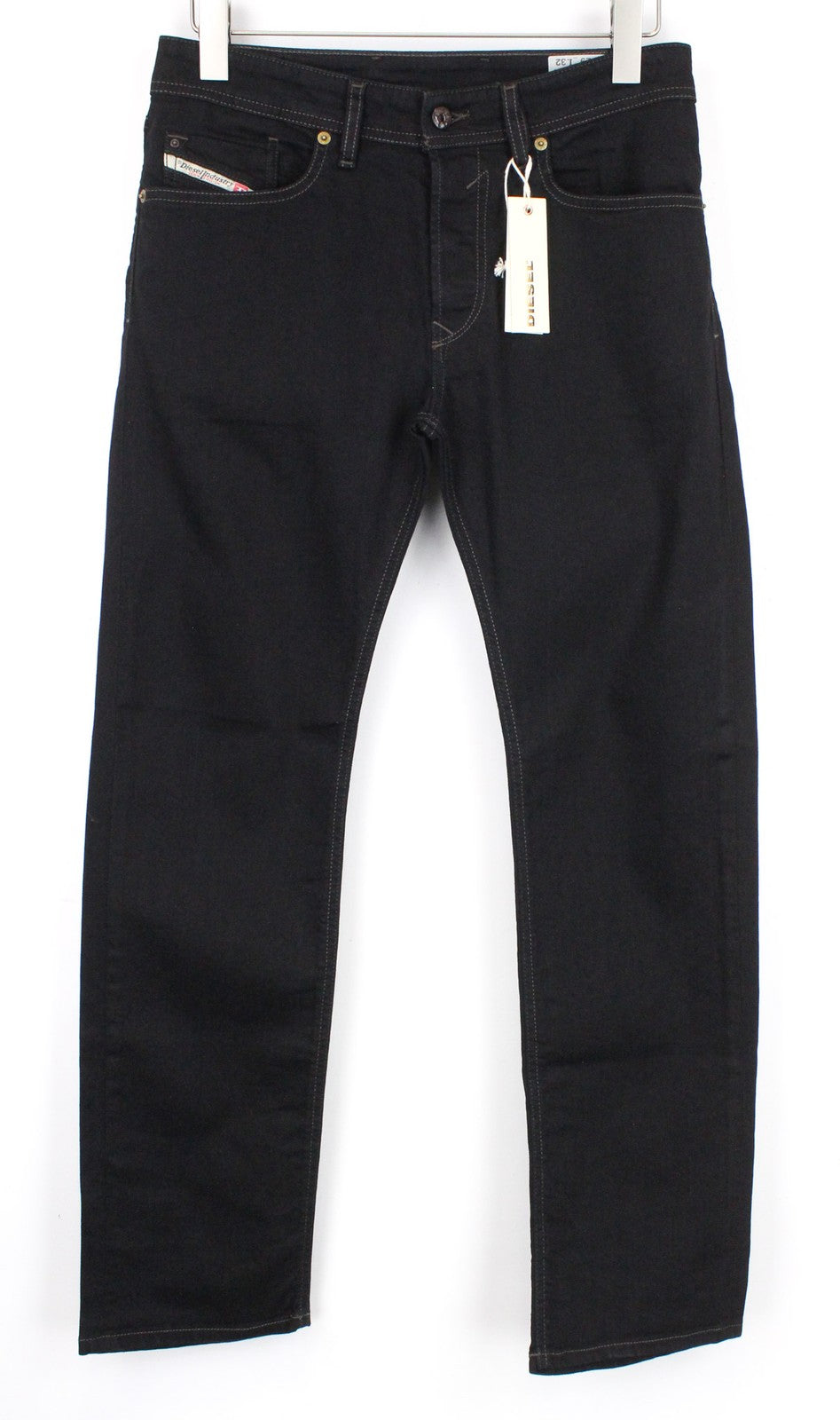 DIESEL Waykee 0886Z vyriškos džinsinės kelnės W29/L32 juodos tiesios elastinės sagų užsegimo kelnės