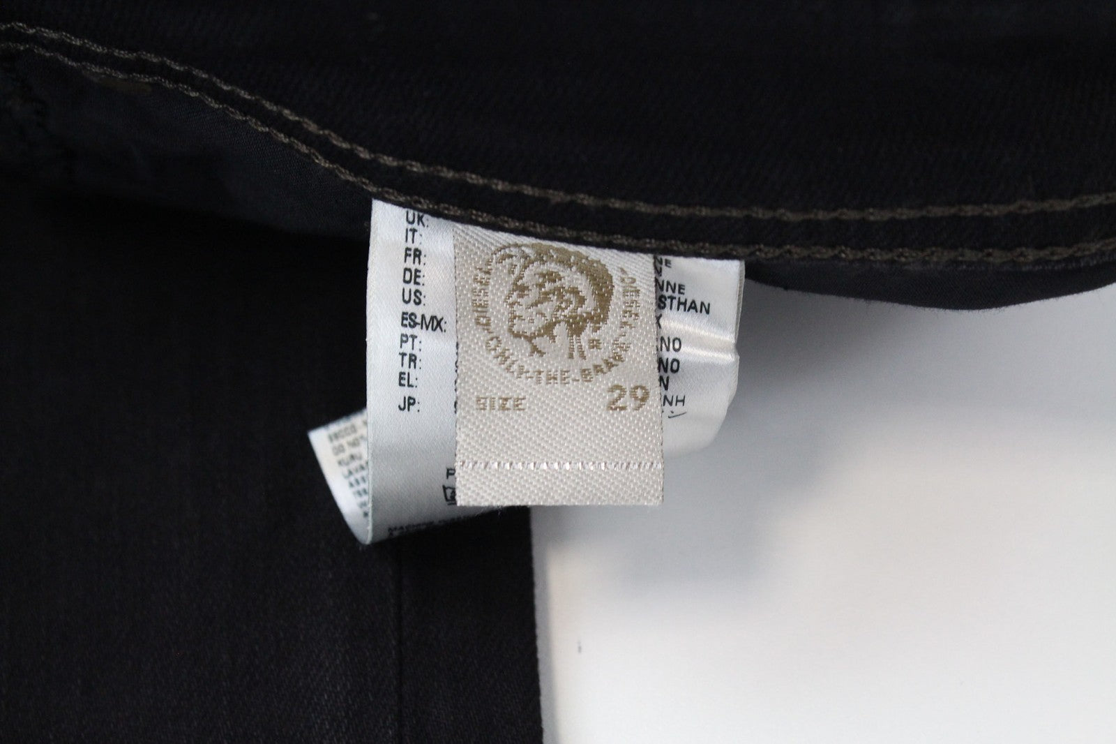 DIESEL Waykee 0886Z vyriškos džinsinės kelnės W29/L32 juodos tiesios elastinės sagų užsegimo kelnės