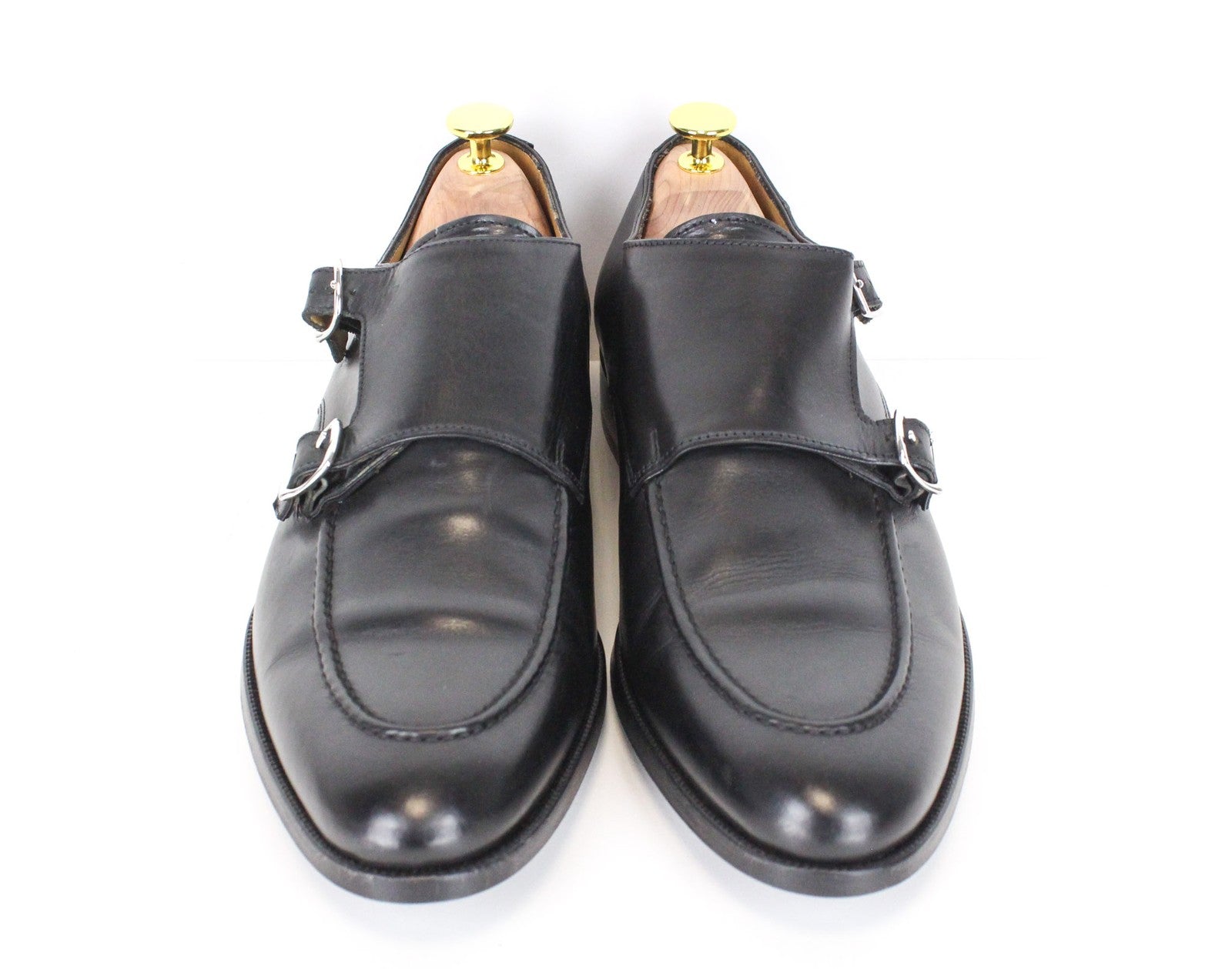 SUITSUPPLY Men's Dress Footwear EU42/UK8 Black Calf Leather Double Strap