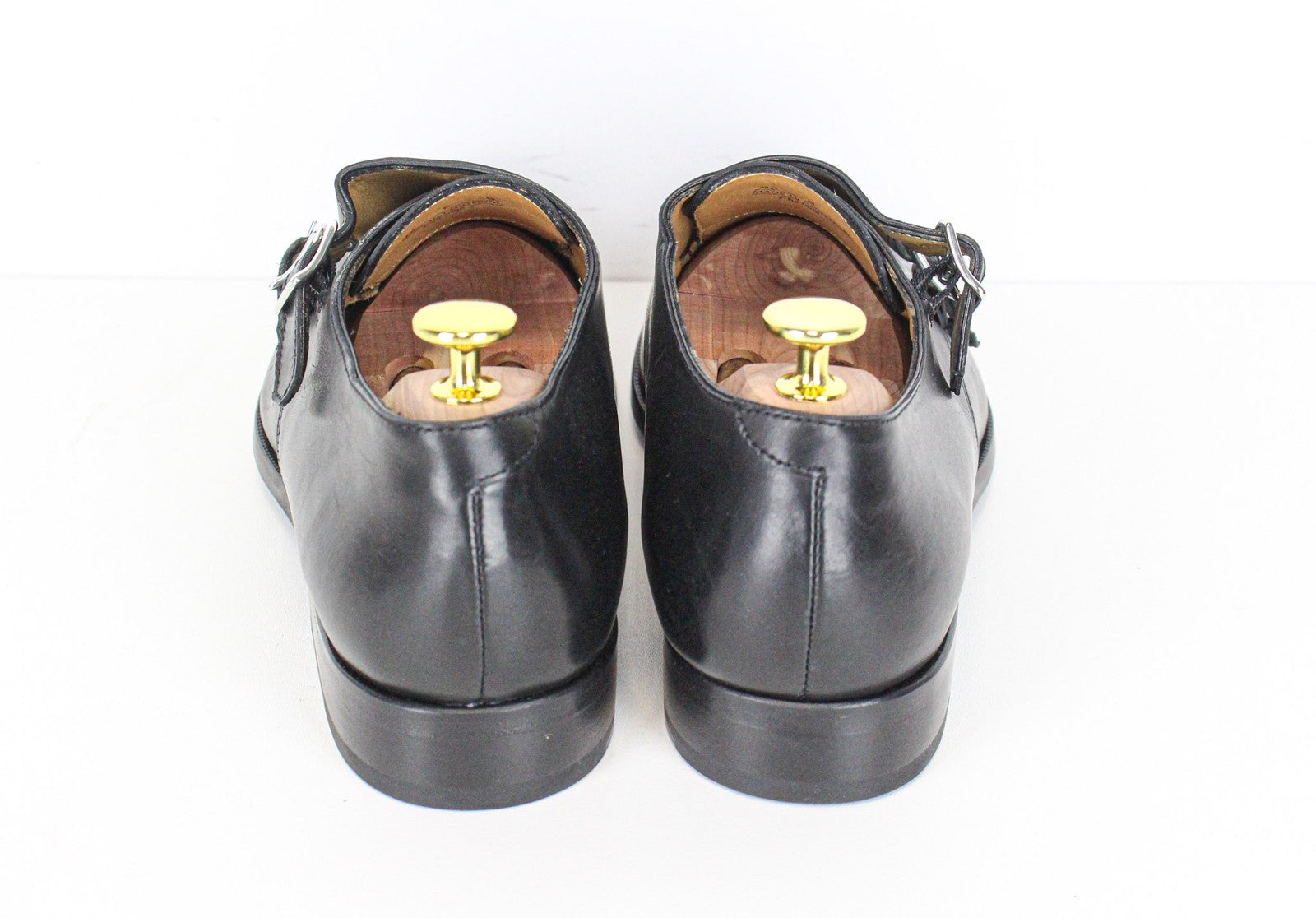 SUITSUPPLY Men's Dress Footwear EU42/UK8 Black Calf Leather Double Strap