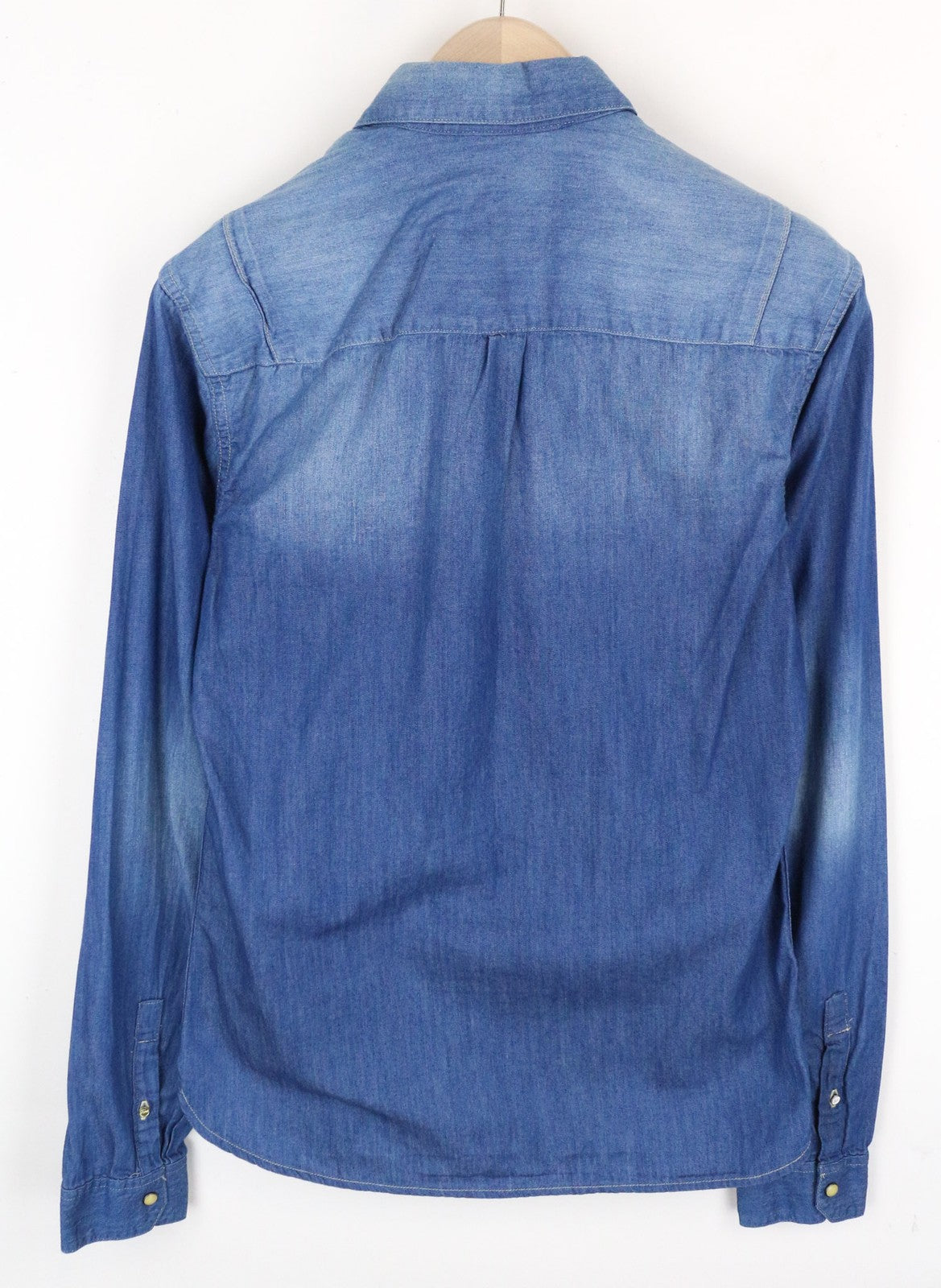 SCOTCH & SODA Men's Shirt S Mid Blue Cotton Classic Western Denim Style