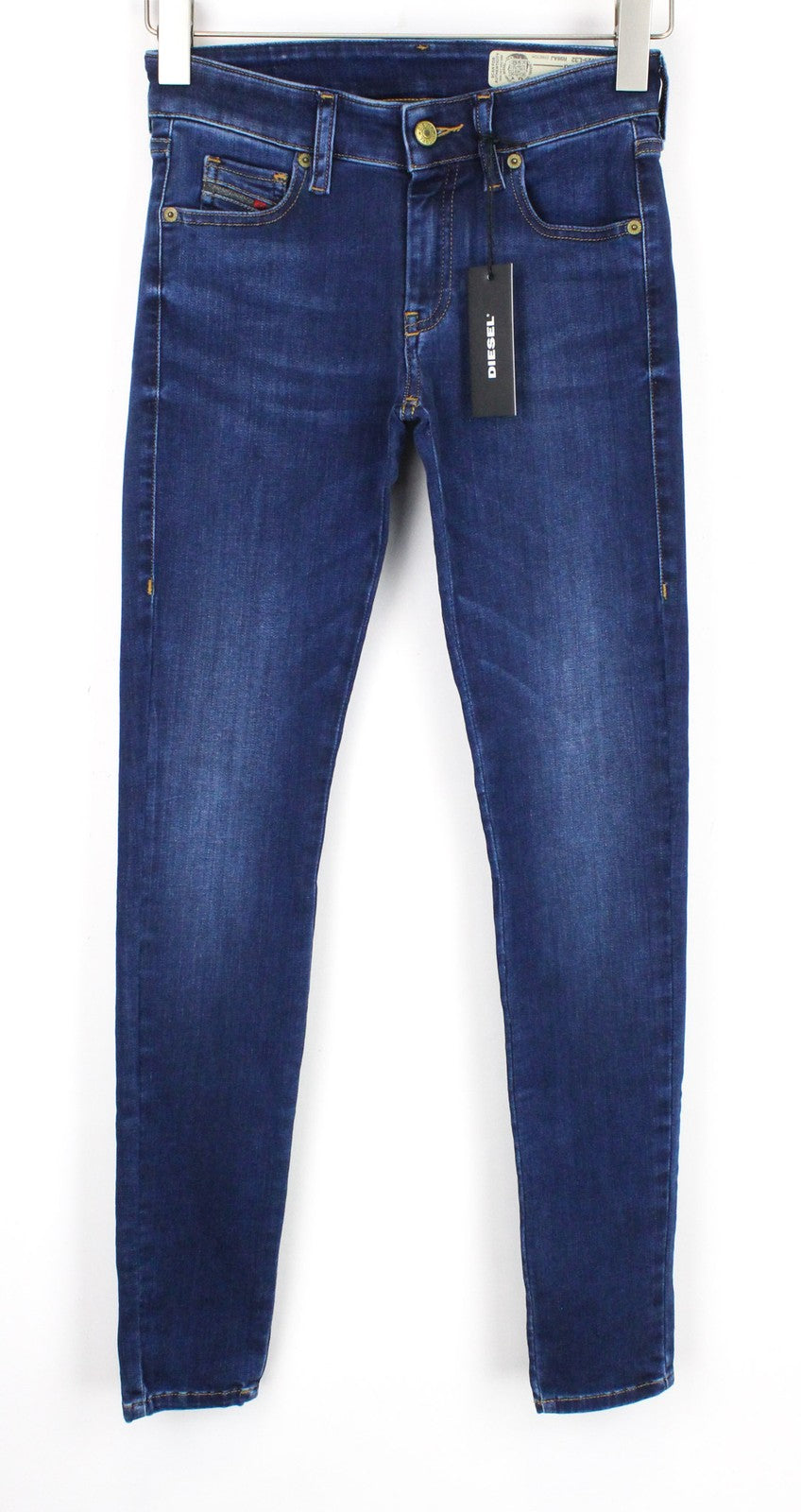 DIESEL Slandy-Low R98AJ Women's Denim Pants W25/L32 Blue Super Slim Elastic Fit