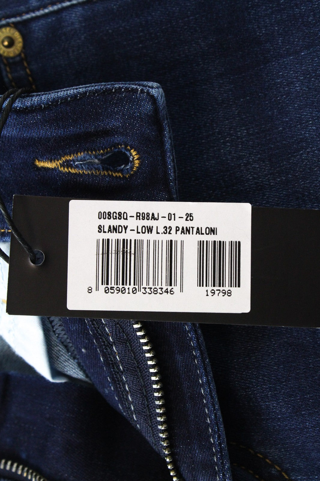 DIESEL Slandy-Low R98AJ Women's Denim Pants W25/L32 Blue Super Slim Elastic Fit