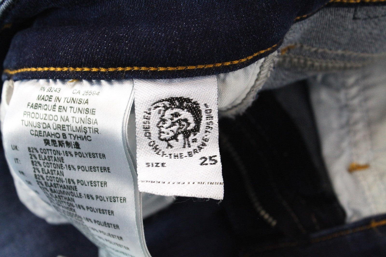 DIESEL Slandy-Low R98AJ Women's Denim Pants W25/L32 Blue Super Slim Elastic Fit