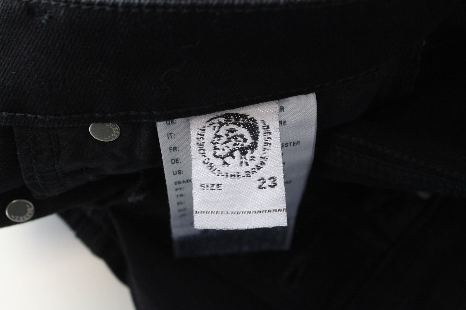 DIESEL Babhila-B 084ZN Women's Denim Pants W23/L30 Black Slim Elastic Distressed