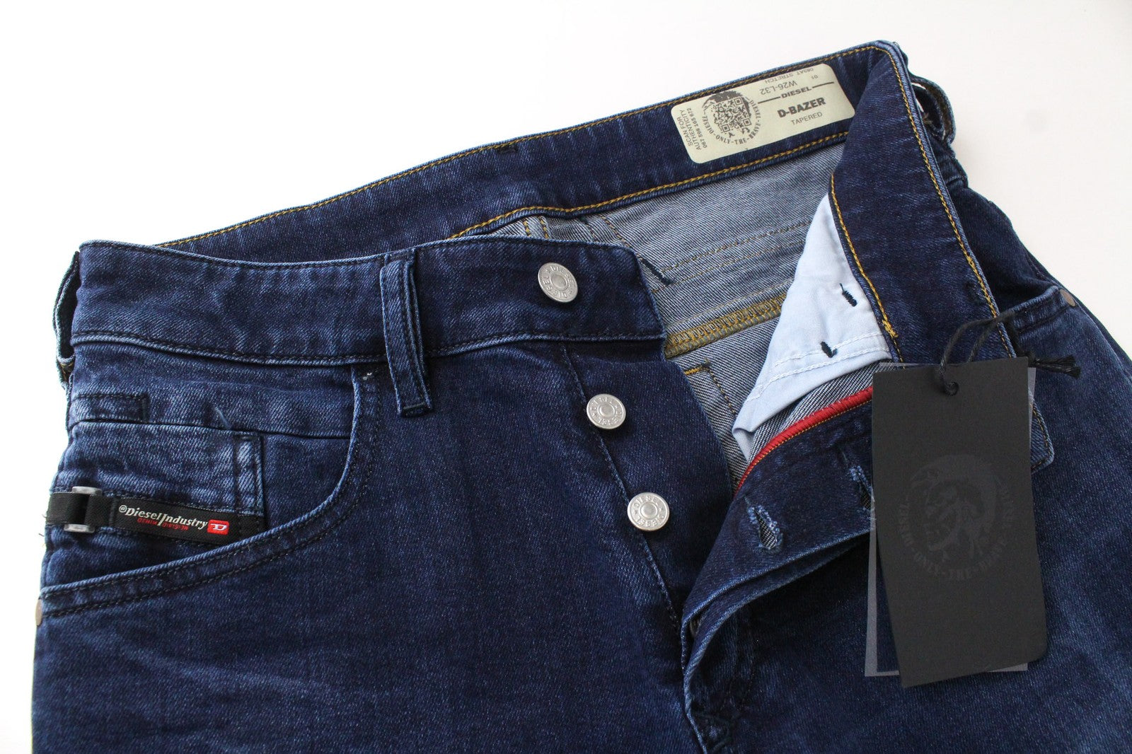 DIESEL D-Bazer 083AT Men's Denim Pants W26/L32 Dark Blue Slim Taper Button Fly