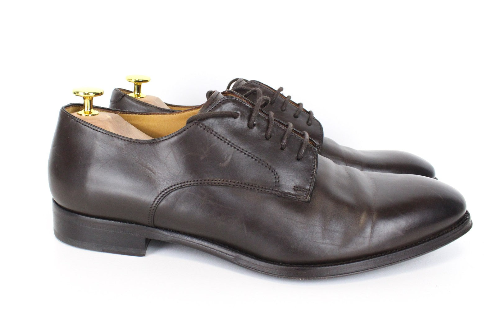 SUITSUPPLY Men's Dress Footwear EU43/UK9 Dark Brown Leather Derby Lace-Up