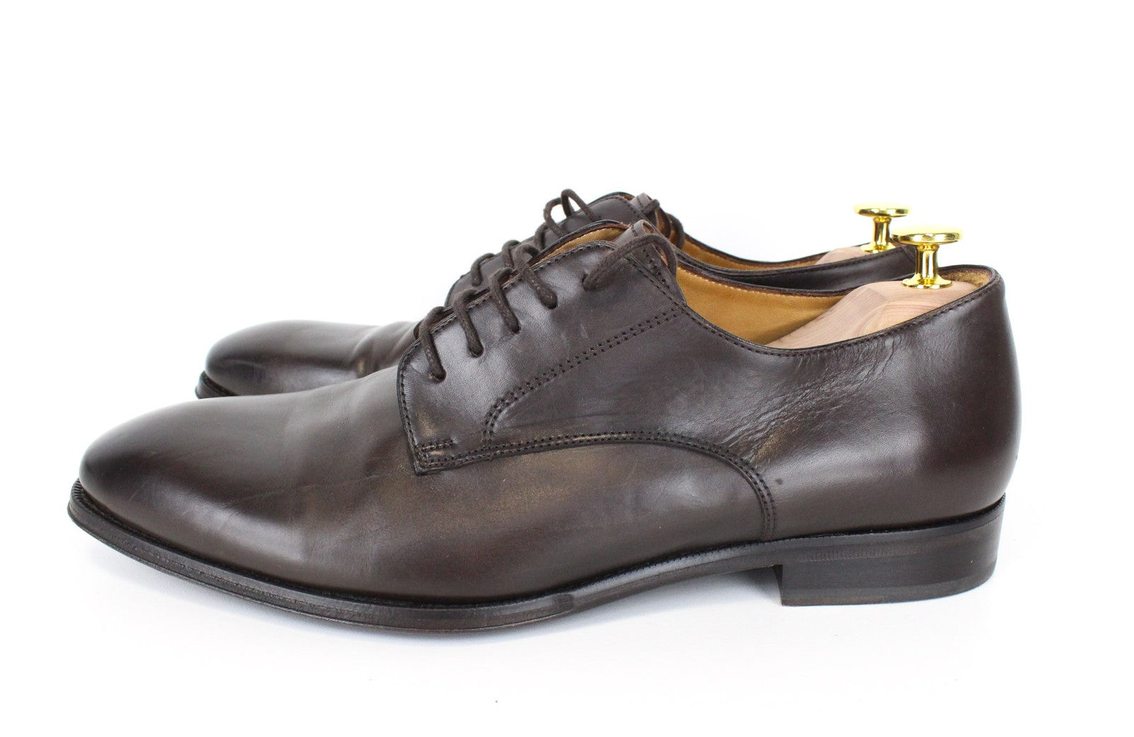 SUITSUPPLY Men's Dress Footwear EU43/UK9 Dark Brown Leather Derby Lace-Up