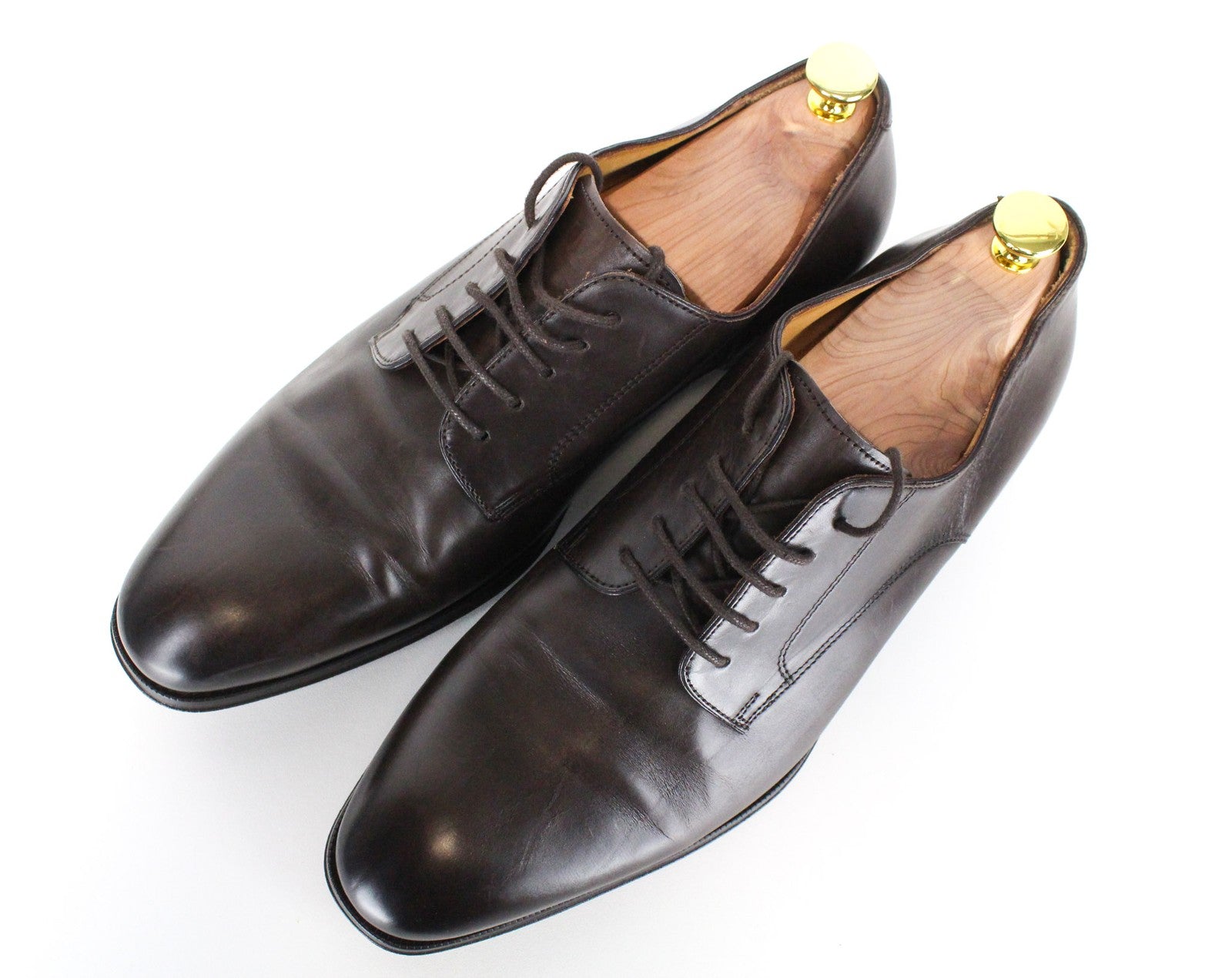 SUITSUPPLY Men's Dress Footwear EU43/UK9 Dark Brown Leather Derby Lace-Up