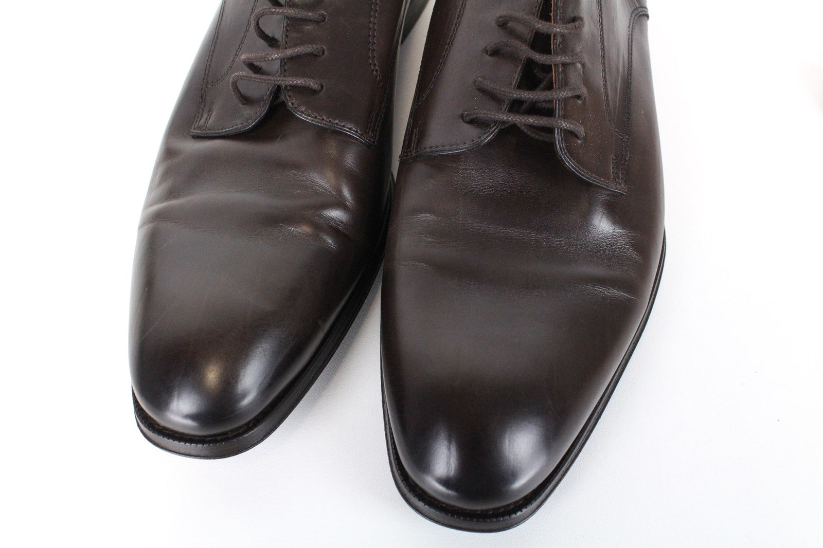 SUITSUPPLY Men's Dress Footwear EU43/UK9 Dark Brown Leather Derby Lace-Up