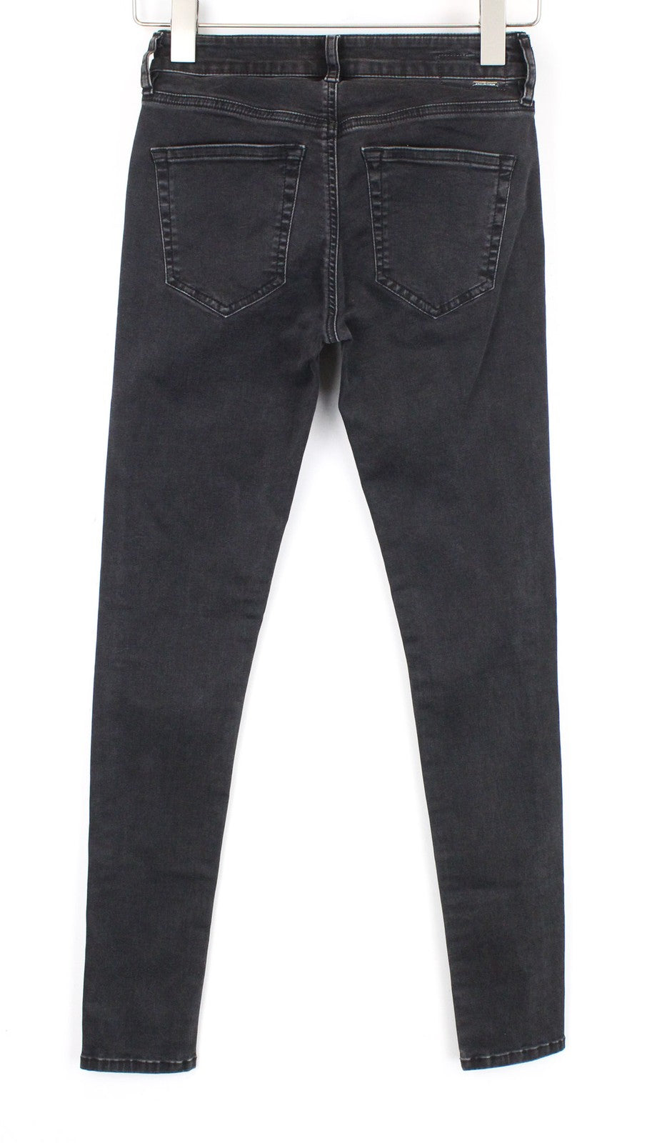 DIESEL Slandy 0680I Women's Denim Pants W24/L32 Grey Slim Elastic Zip Fly