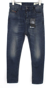 DIESEL D-Vider 084AU Men's Denim Pants W27/L30 Dark Blue Elastic Carrot Button