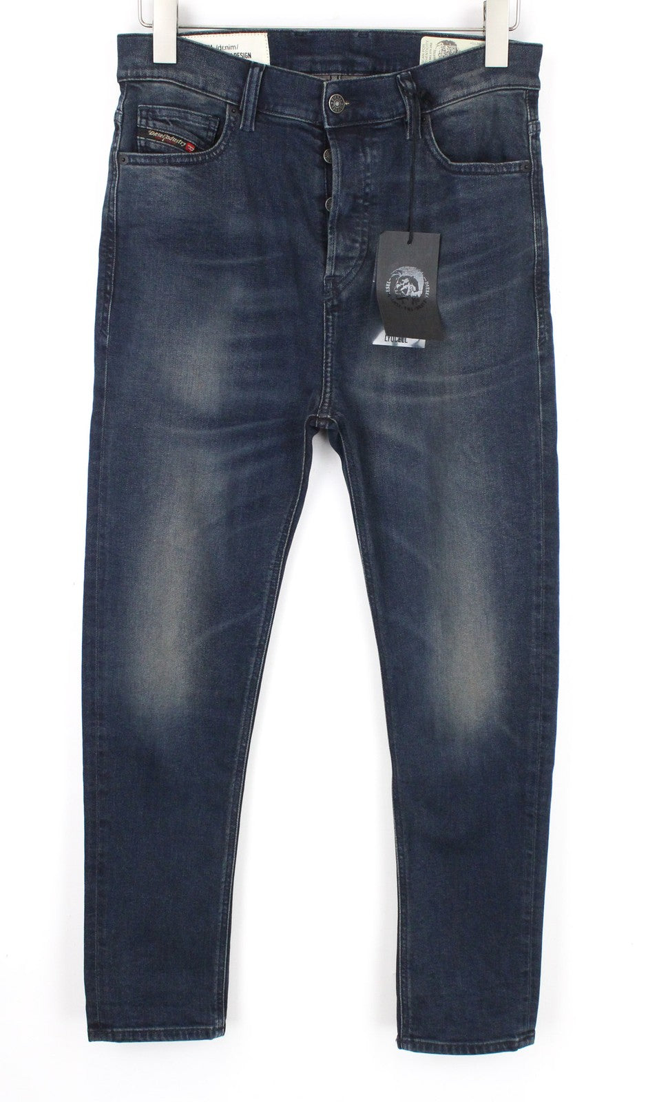 DIESEL D-Vider 084AU Men's Denim Pants W27/L30 Dark Blue Elastic Carrot Button