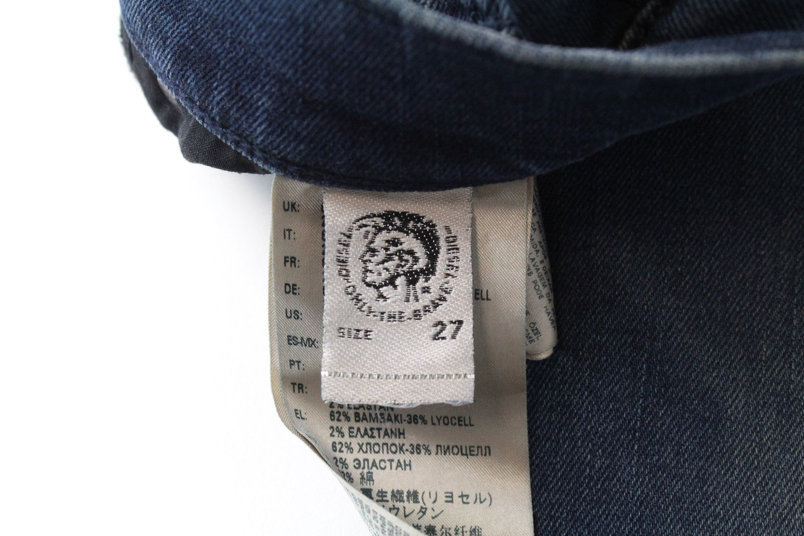 DIESEL D-Vider 084AU Men's Denim Pants W27/L30 Dark Blue Elastic Carrot Button