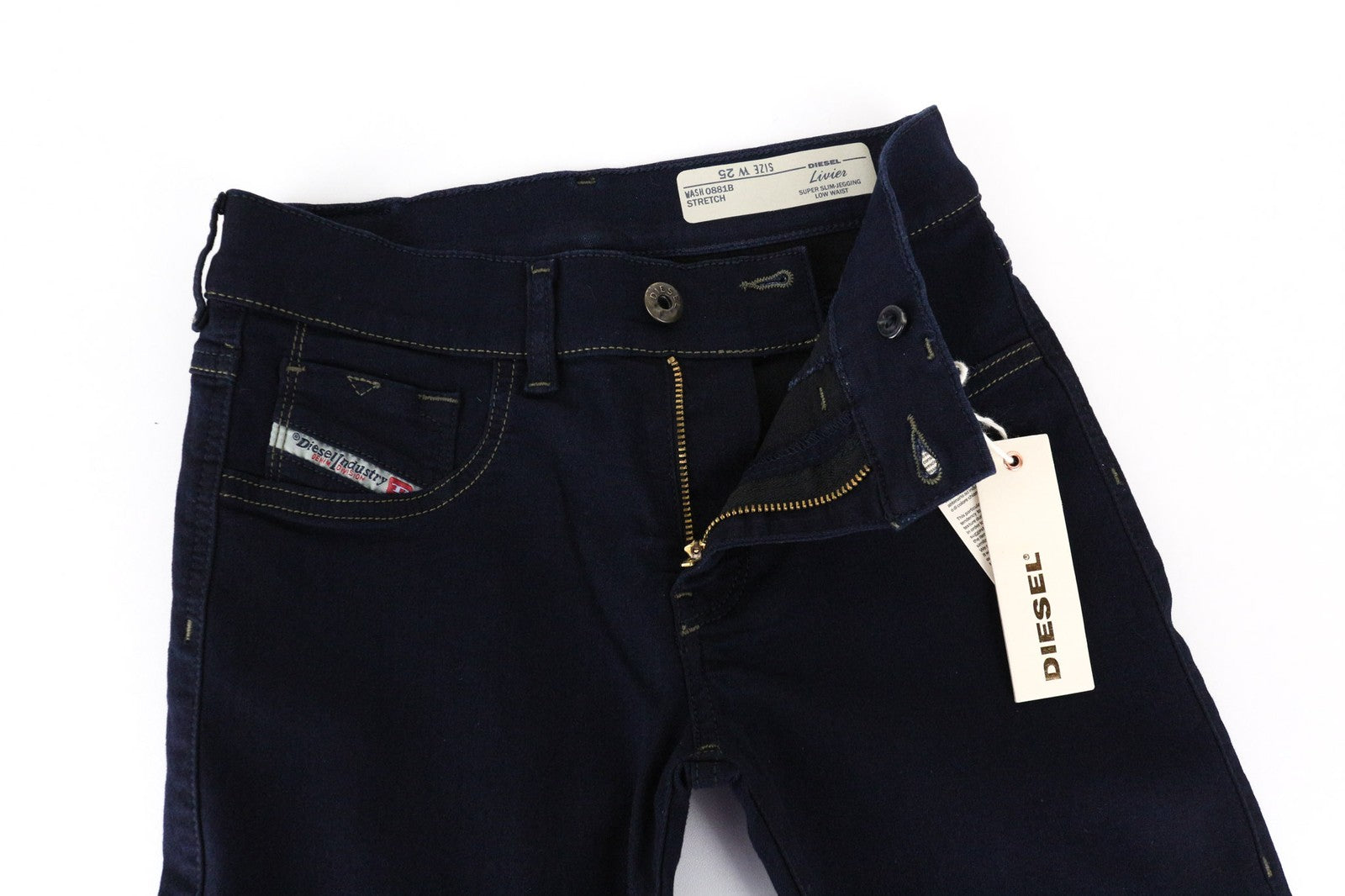 DIESEL Livier 0881B Women's Super Slim Jegging Jeans W25 Stretch Blue