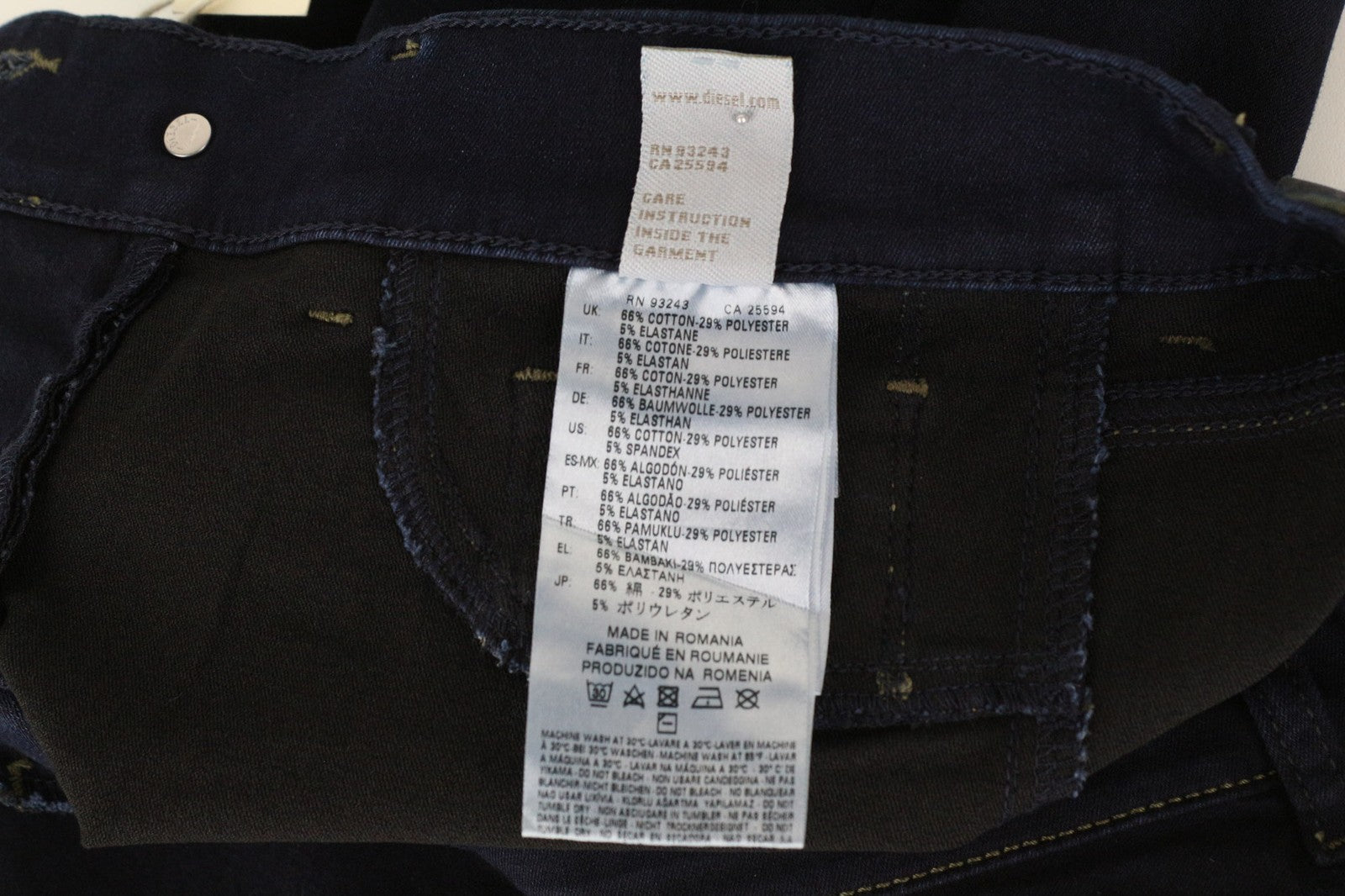 DIESEL Livier 0881B Women's Super Slim Jegging Jeans W25 Stretch Blue