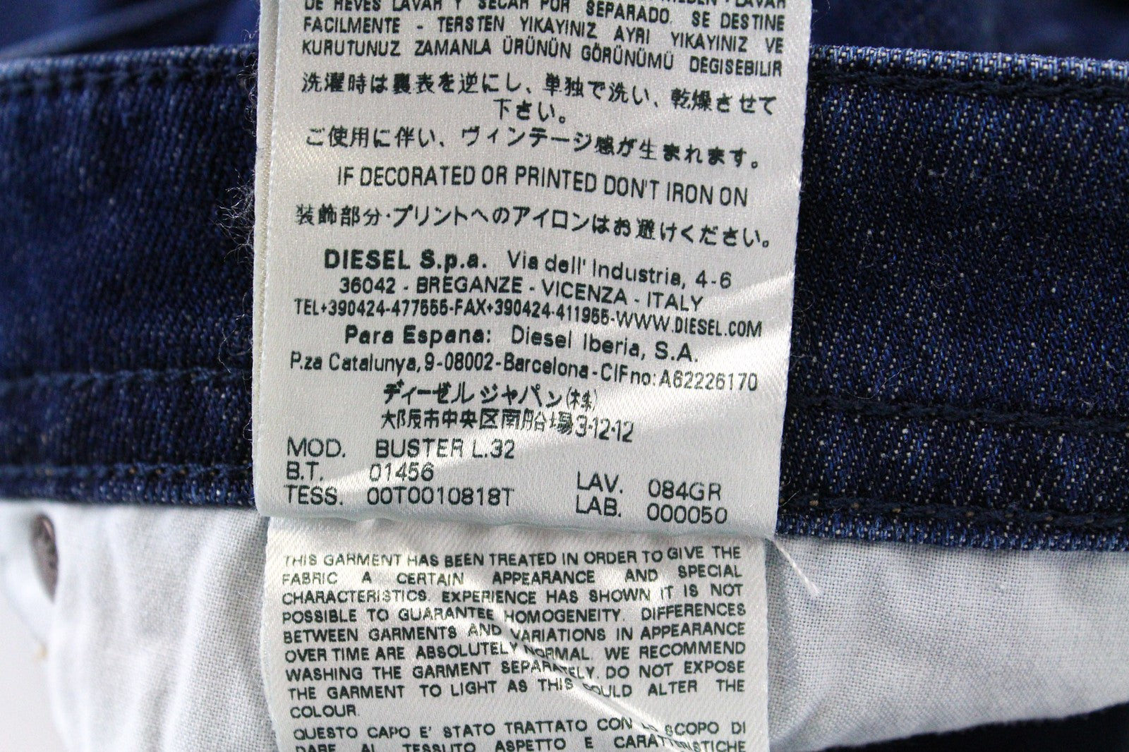 DIESEL Buster 084GR Men's Slim Tapered Stretch Blue Cotton Jeans W29 L32