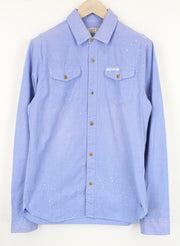 SCOTCH & SODA Ams Couture Men's Blue Shirt M Washed Cotton Spot Pattern