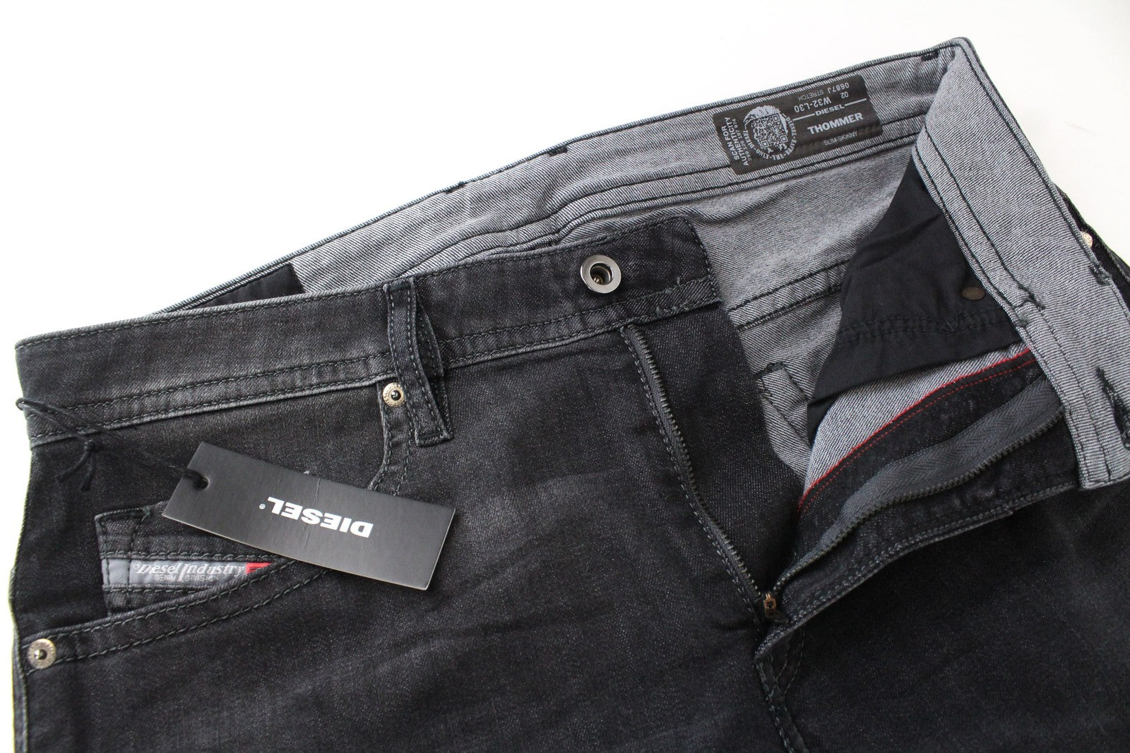 DIESEL Thommer 0687J Men's Slim Skinny Jeans W32 L30 Stretch Dark Grey