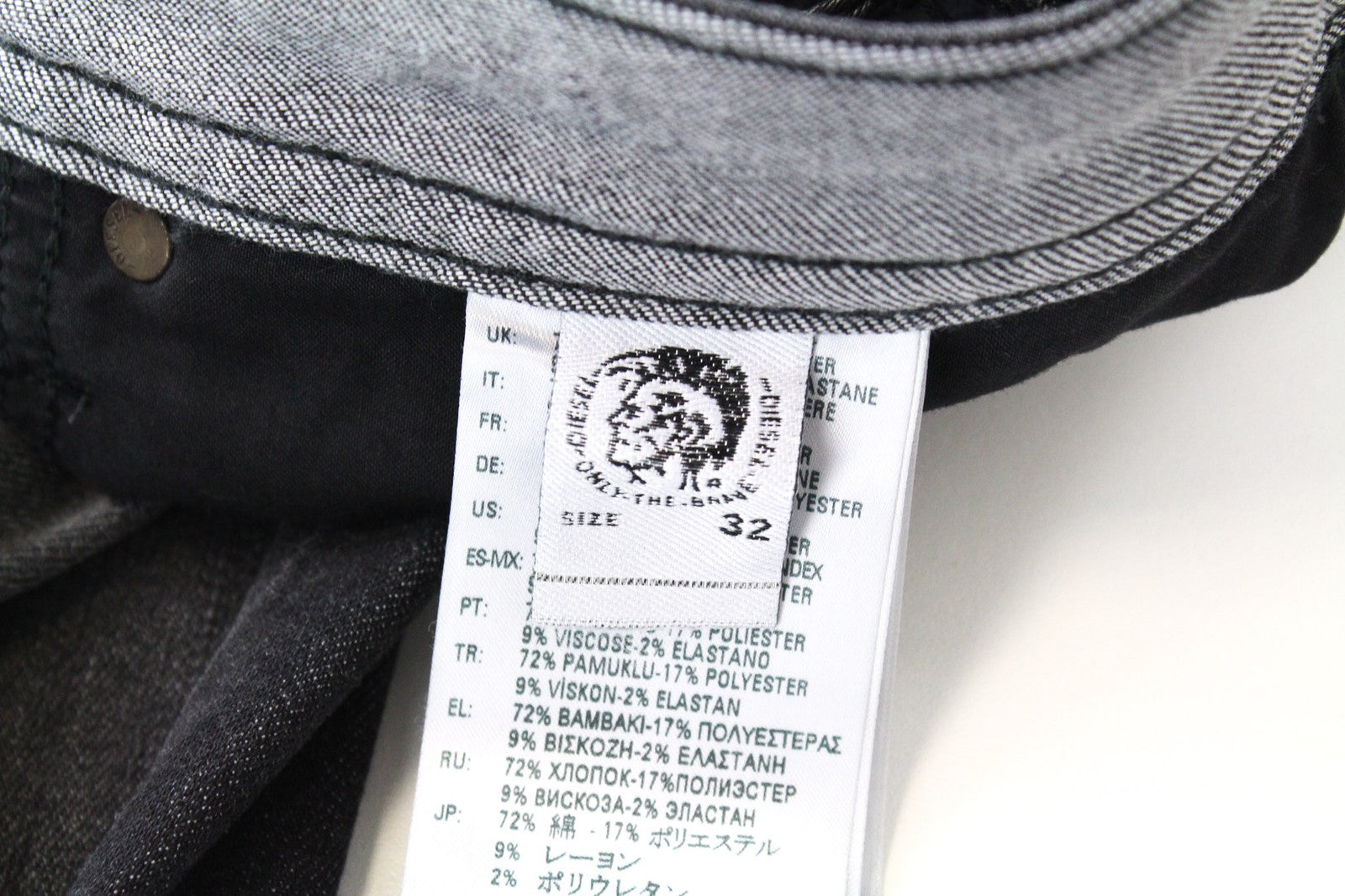 DIESEL Thommer 0687J Men's Slim Skinny Jeans W32 L30 Stretch Dark Grey