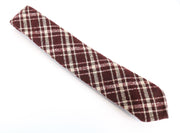 SUITSUPPLY Men's Purple Checked Wool Blend Tie ~150 x 8 cm Pointed-End